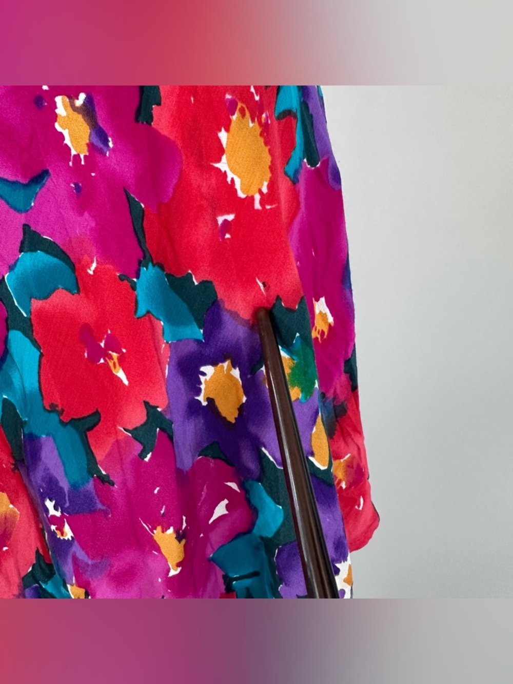 Vintage Paris Blues Multicolor Floral Mini Dress Whimsigoth Grunge 90 Y2K Skater - Picture 11 of 11